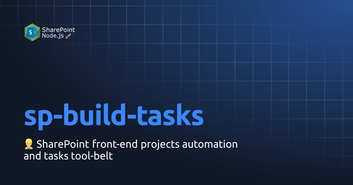sp-build-tasks | SharePoint & Node.js